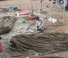 Preparación del montaje de un pozo